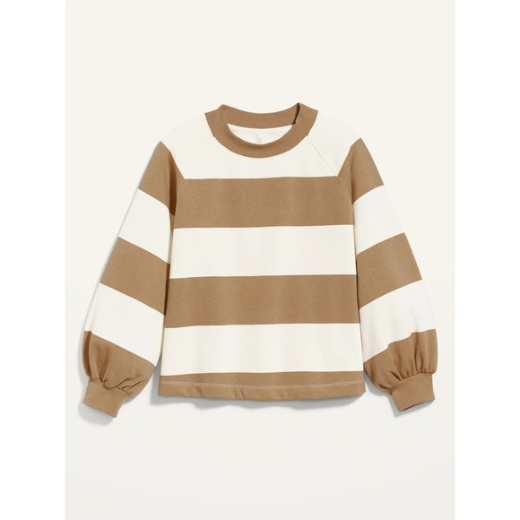 NWT Old Navy French Terry Blouson-Sleeve Plus-Size Crop Sweatshirt XXL - Picture 1 of 15